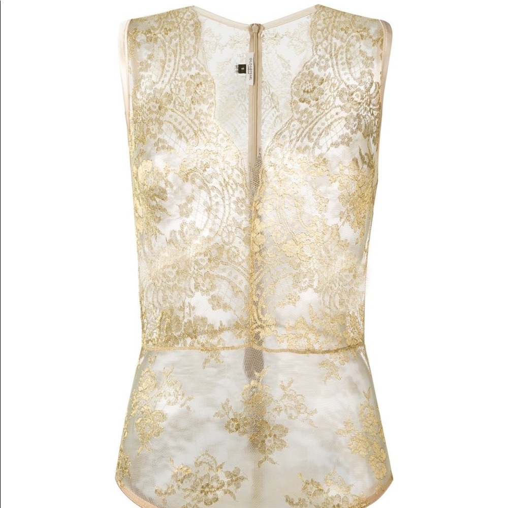 Gilda and Pearl Gold Lace Bodysuit